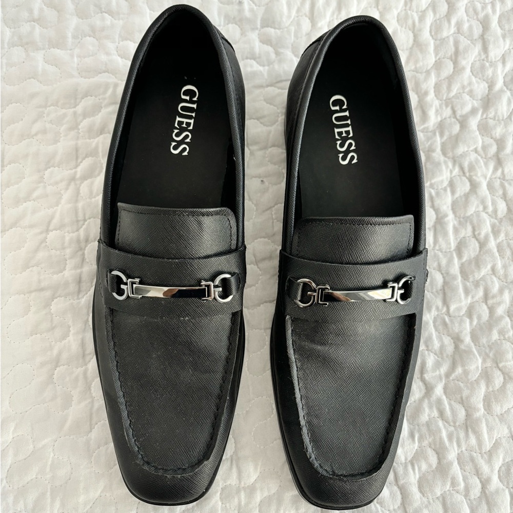 Guess Mens Mckinley Driving Moccasins Shoes SIZE 10 Black Slip-On Moc Toe.